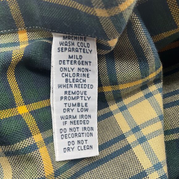 Ralph Lauren Men's Plaid Long Sleeve Shirt Button Down XL Yellow/Dk Green - Picture 5 of 13